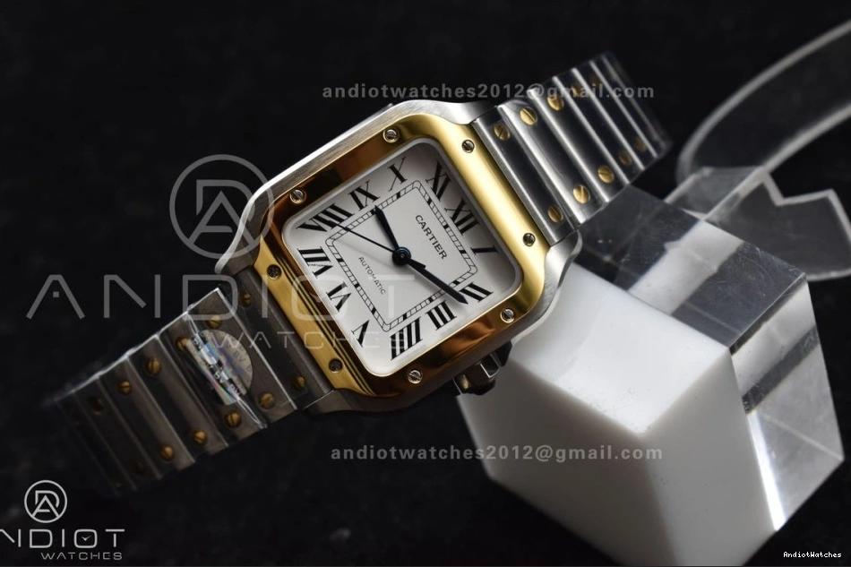 Bracelet 1:1 V Edition Best SmartLinks 35mm Dial White on YG BVF de StreetReady Cartier YG MIYOTA SS SS Santos 9015 1096 0803